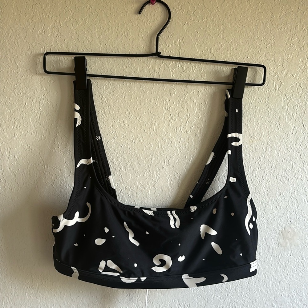 Madewell Square-Neck Bikini Top in Abstract Doodle Small